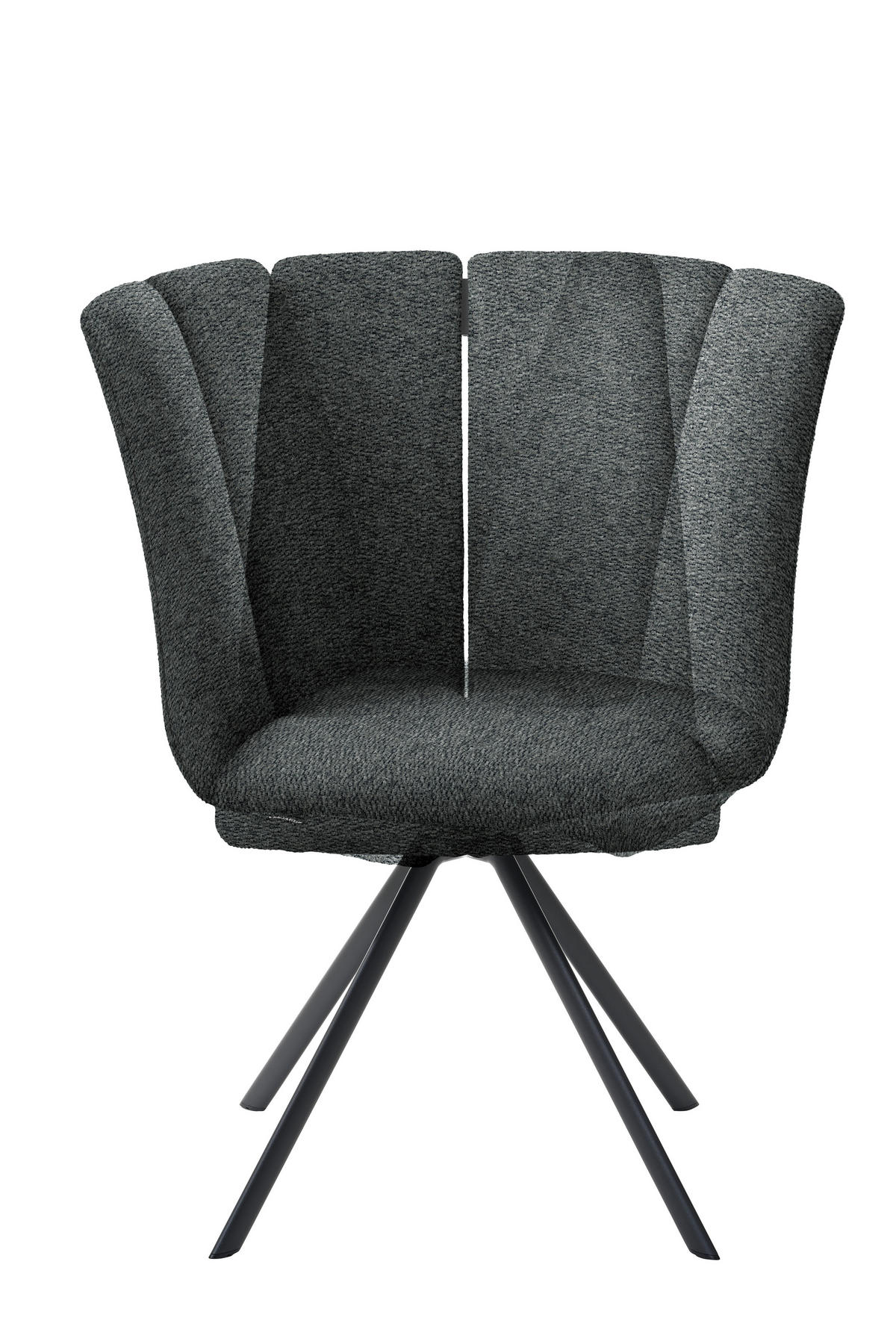 STUHL  Stoffauswahl Webstoff  - Anthrazit/Schwarz, Design, Textil/Metall (50/92/64cm) - Venjakob