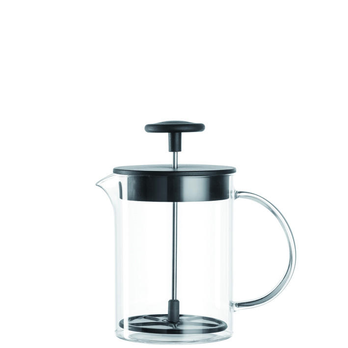 ŠLEHAČ NA MLÉČNOU PĚNU  - černá/průhledné, Basics, kov/plast (12,6/19,3/10,4cm) - Leonardo