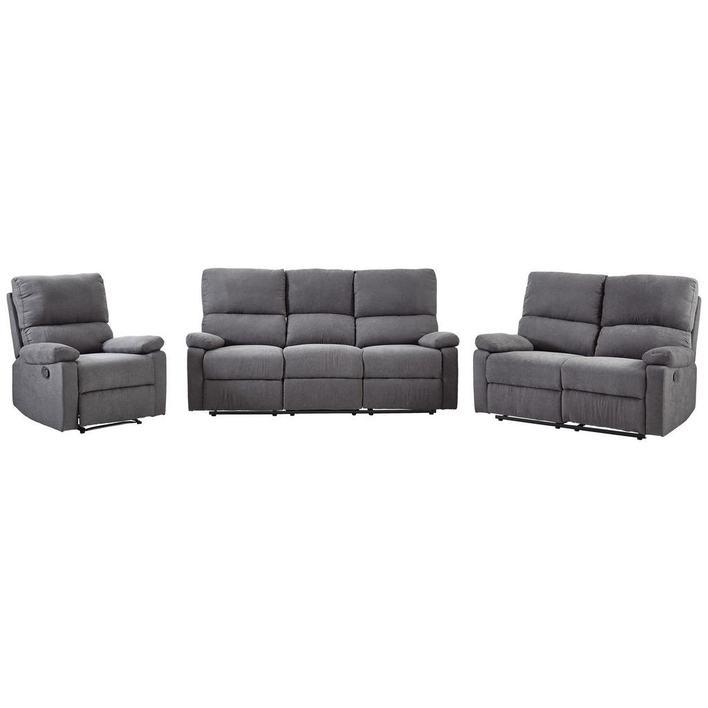P & B SEDACIA ZOSTAVA, textil, tmavosivá
