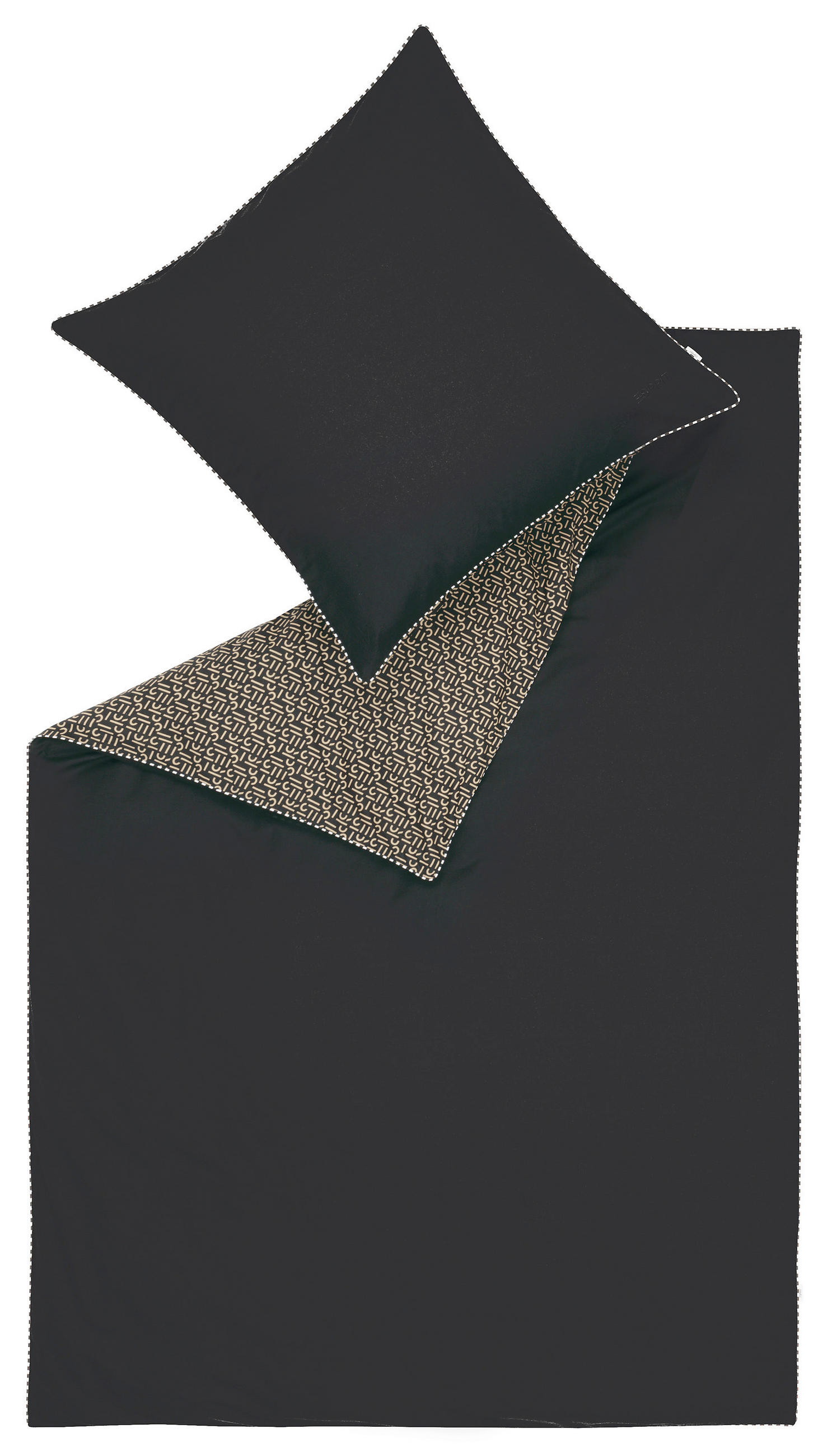 OBOUSTRANNÉ POVLEČENÍ, renforcé, černá, šedohnědá, béžová,  - černá/béžová, Basics, textil (155/220cm) - Esprit