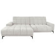 ECKSOFA inkl.Funktionen Hellgrau Chenille  - Hellgrau/Schwarz, MODERN, Textil/Metall (195/300cm) - Xora