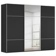 SCHWEBETÜRENSCHRANK 271/223/68 cm 3-türig Schwarz  - Alufarben/Schwarz, KONVENTIONELL, Glas/Holzwerkstoff (271/223/68cm) - Novel