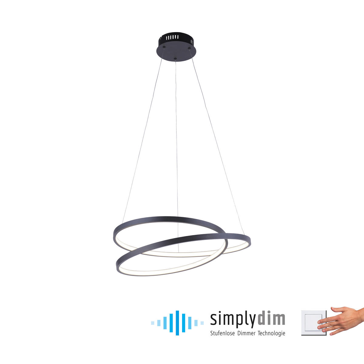 LED-HÄNGELEUCHTE 60/60/100 cm  - Schwarz, Design, Kunststoff/Metall (60/60/100cm) - Paul Neuhaus