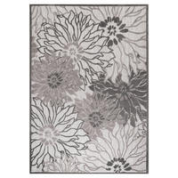 TEPIH ZA UNUTAR./VANJ. UPORAB 80/150 cm   siva, svijetlo siva  Floral  - siva/svijetlo siva, Lifestyle, tekstil/plastika (80/150cm)