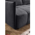 ECKSOFA Anthrazit Plüsch Zierkissen, Rückenkissen, Bettkasten, Schlaffunktion, Rücken echt, Liegefläche im Originalstoff  - Anthrazit/Schwarz, KONVENTIONELL, Kunststoff/Textil (253/192cm) - Carryhome