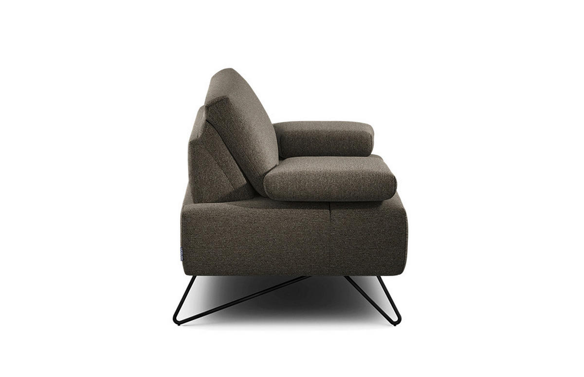 SESSEL Chenille Braun    - Schwarz/Braun, Design, Textil/Metall (114-142/85/86-94cm) - SENSOO