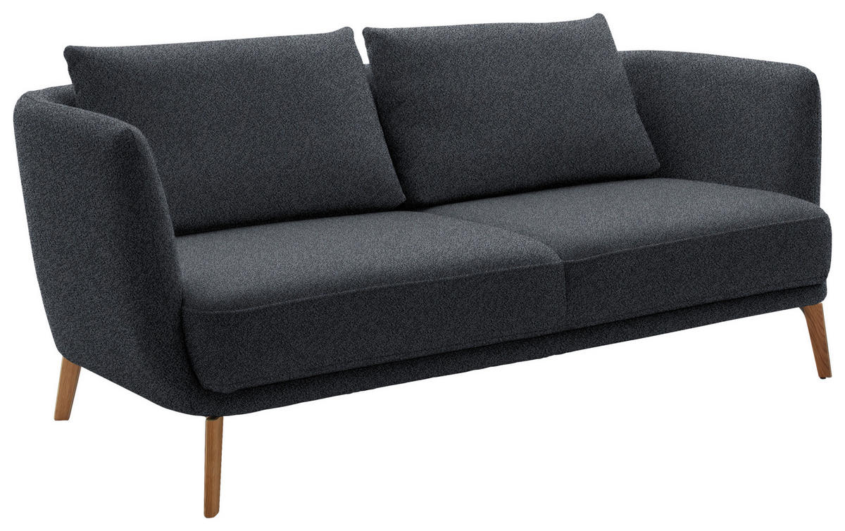 2,5-SITZER  in Flachgewebe Dunkelblau  - Eichefarben/Dunkelblau, Design, Holz/Textil (190/71/91cm) - Schöner Wohnen