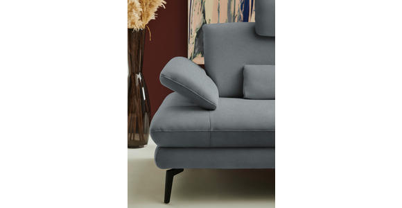 ECKSOFA  in Chenille, Flachgewebe Dunkelgrau  284/180 cm  - Dunkelgrau/Schwarz, Design, Textil/Metall (284/180cm) - Dieter Knoll