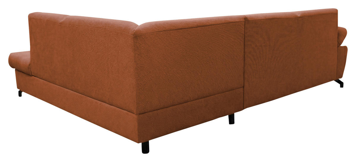 ECKSOFA CORA Rot Chenille Zierkissen, Bettkasten  - Rot/Schwarz, Design, Textil/Metall (261/198cm) - MID.YOU