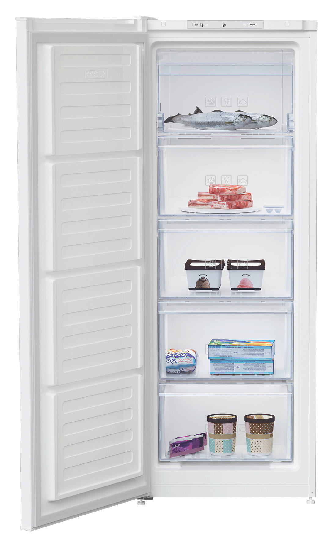 GEFRIERSCHRANK GF200M40WCHN  - Weiss, Metall (54,2/145,7/57,5cm) - Beko