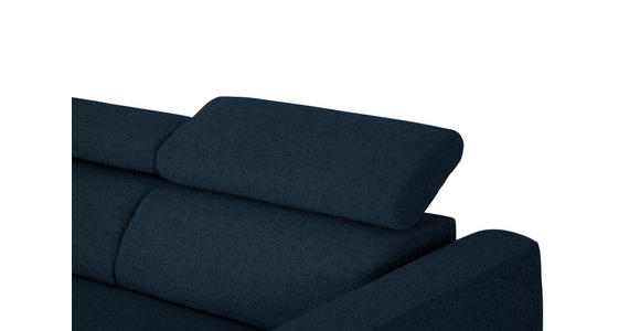 ECKSOFA in Chenille Dunkelblau  205/280 cm  - Schwarz/Dunkelblau, Design, Textil/Metall (205/280cm) - Xora