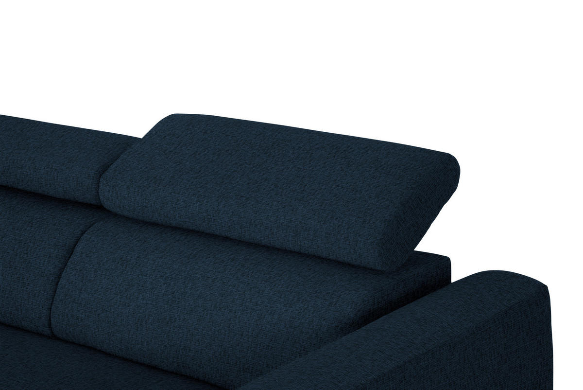 ECKSOFA in Chenille Dunkelblau  205/280 cm  - Schwarz/Dunkelblau, Design, Textil/Metall (205/280cm) - Xora