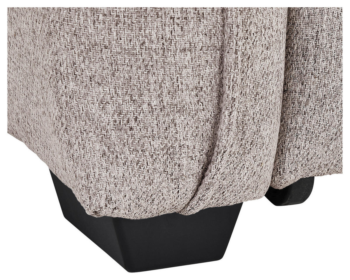 ECKSOFA Greige Flachgewebe  - Greige/Schwarz, MODERN, Kunststoff/Textil (182/237cm) - Carryhome