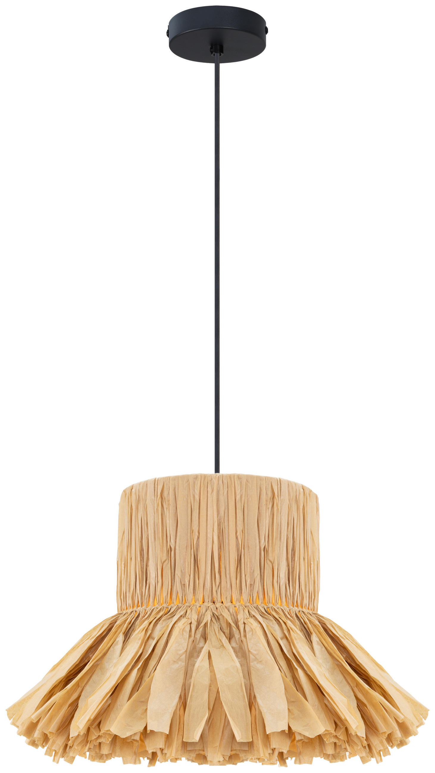 HÄNGELEUCHTE 50/120 cm   - Schwarz/Naturfarben, Design, Papier/Metall (50/120cm) - Collet's Monde