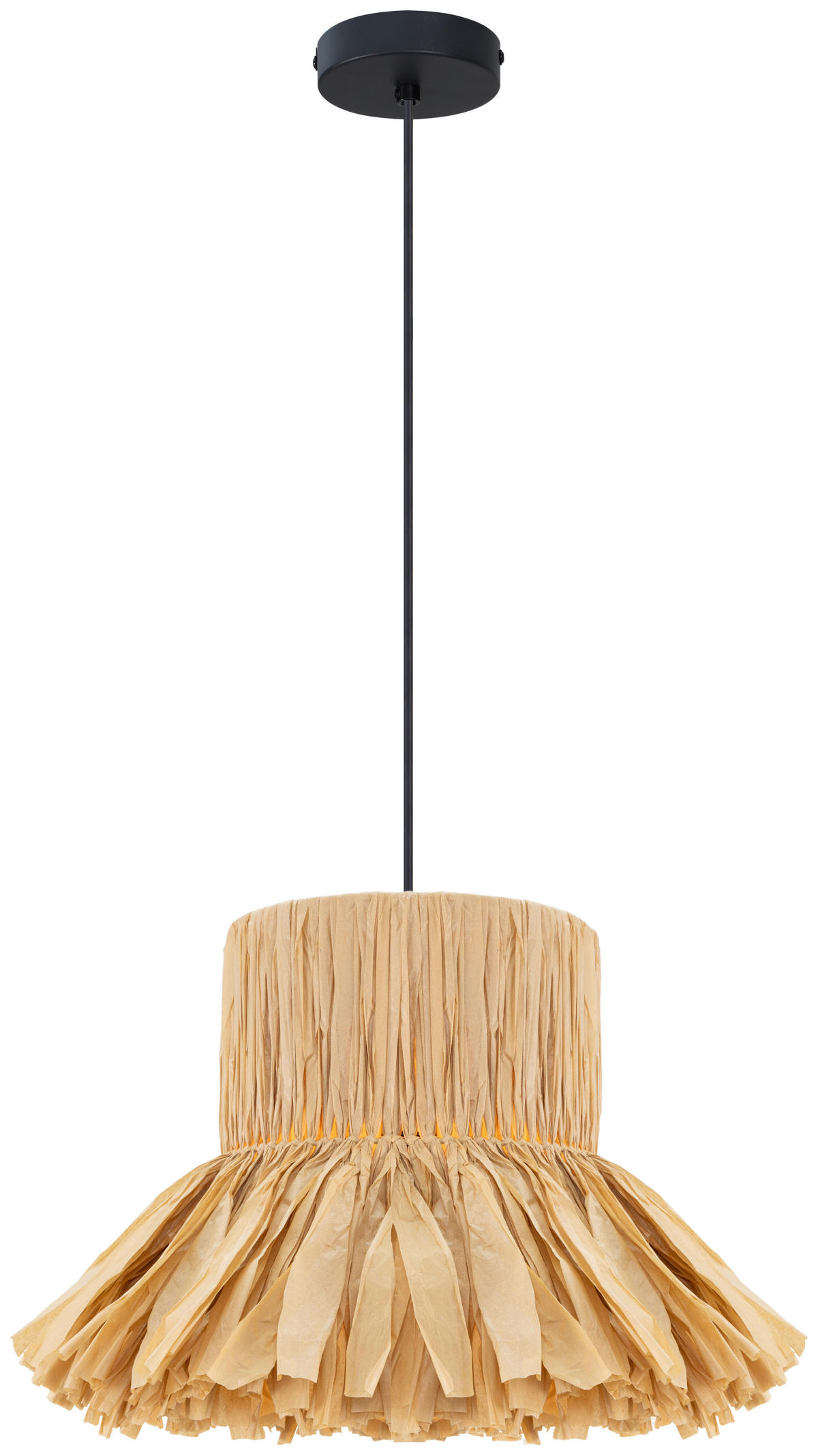 HÄNGELEUCHTE 50/120 cm   - Schwarz/Naturfarben, Design, Papier/Metall (50/120cm) - Collet's Monde