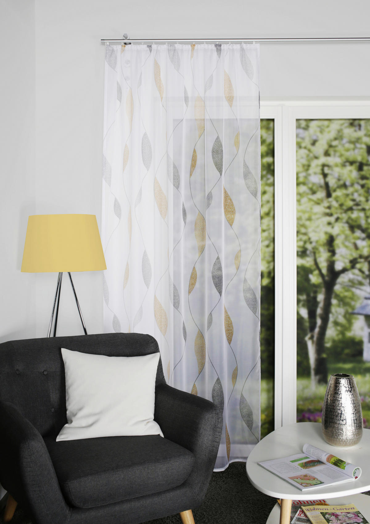 FERTIGVORHANG transparent  - Gelb/Hellgelb, KONVENTIONELL, Textil (140/225cm) - Schmidt W. Gmbh