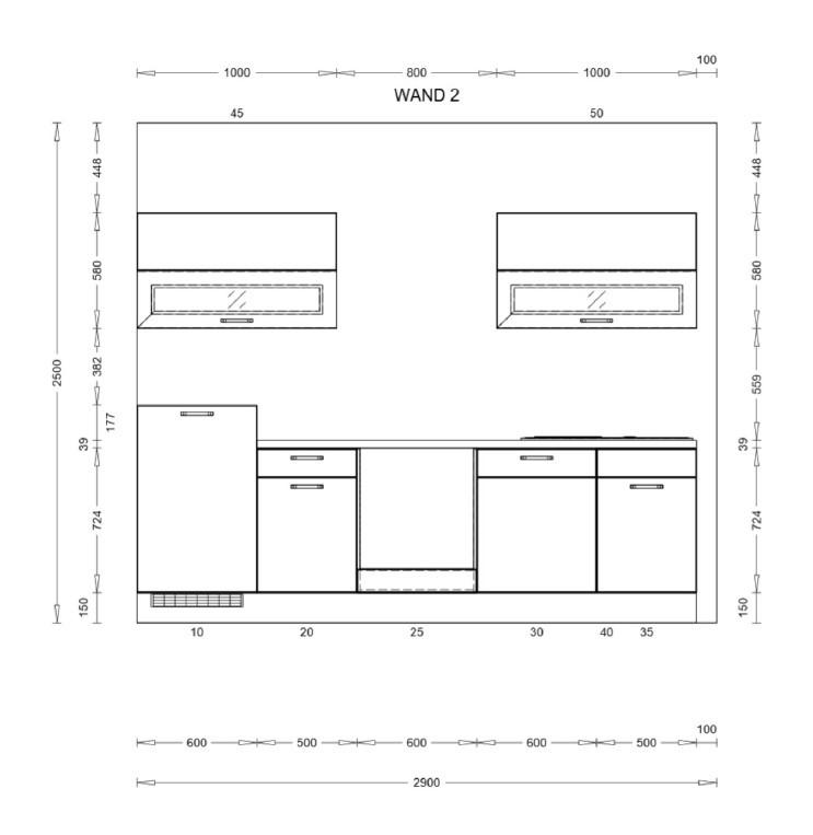 KÜCHENLEERBLOCK 280 cm   in Anthrazit, Graphitfarben, Weiß  - Edelstahlfarben/Anthrazit, KONVENTIONELL, Holzwerkstoff/Metall (280cm) - Burger
