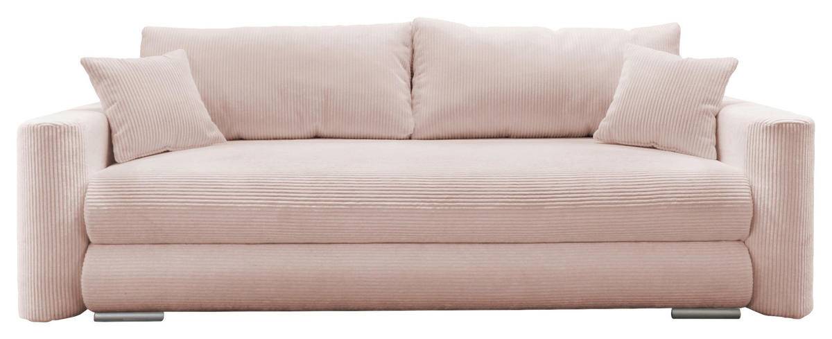 SCHLAFSOFA in Cord Rosa  - Silberfarben/Rosa, Design, Kunststoff/Textil (232/88/105cm) - MID.YOU
