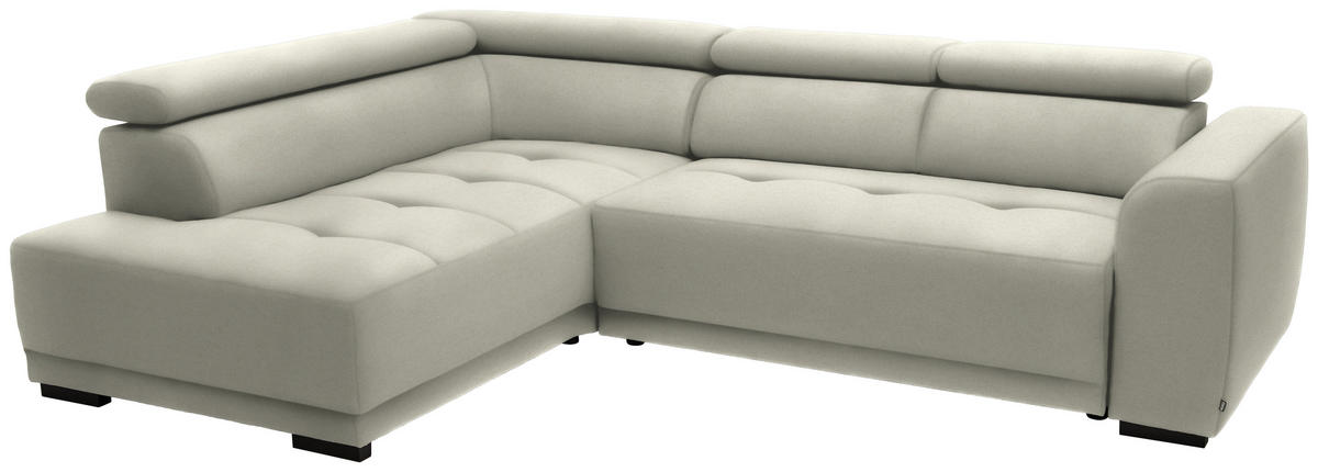 ECKSOFA in Struktur Creme  - Creme/Schwarz, Design, Kunststoff/Textil (205/284cm) - MID.YOU