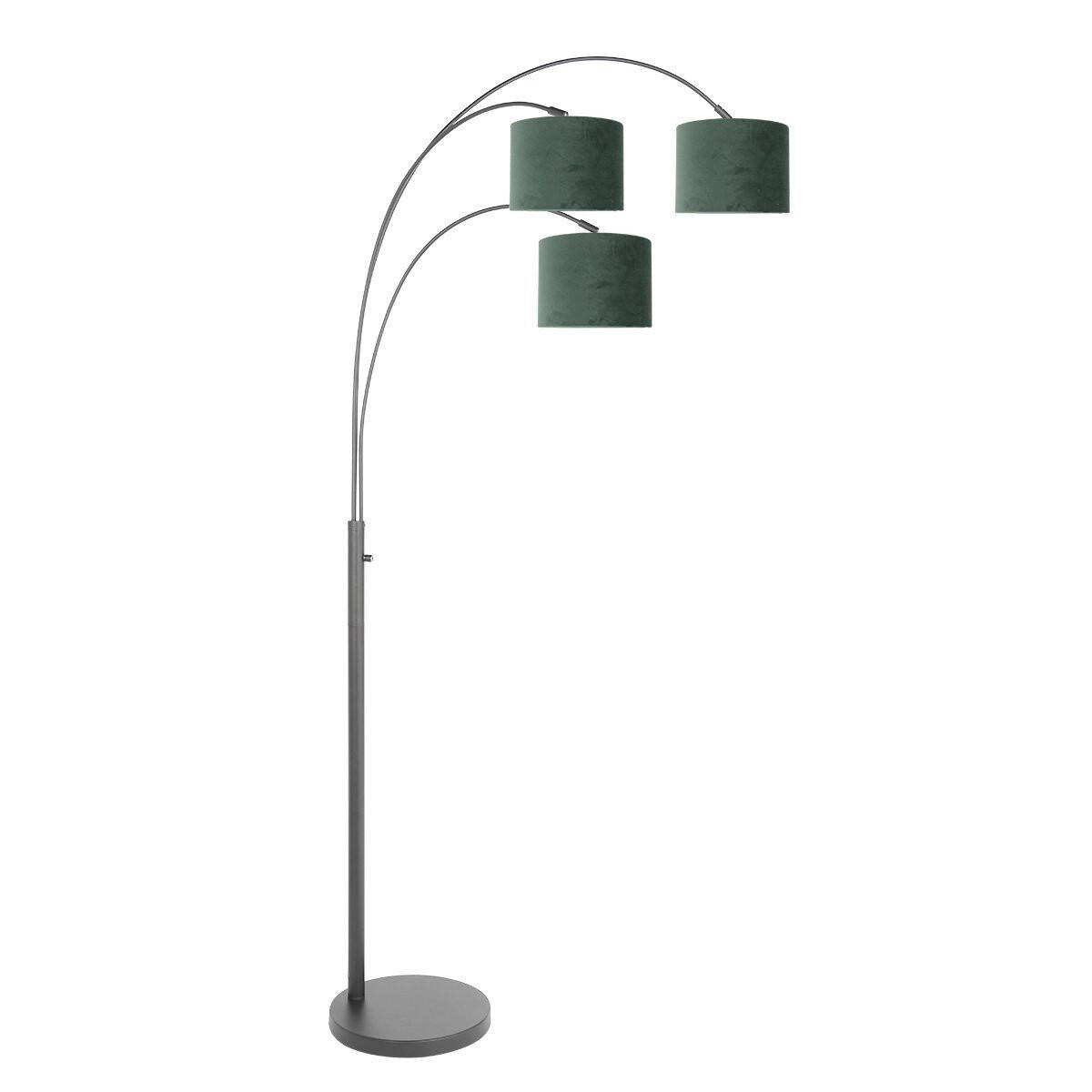 STEHLEUCHTE SPARKLED LIGHT 30/180/75 cm  - Schwarz/Grün, Trend, Leder/Metall (30/180/75cm)