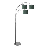 STEHLEUCHTE SPARKLED LIGHT 30/180/75 cm  - Schwarz/Grün, Trend, Leder/Metall (30/180/75cm)