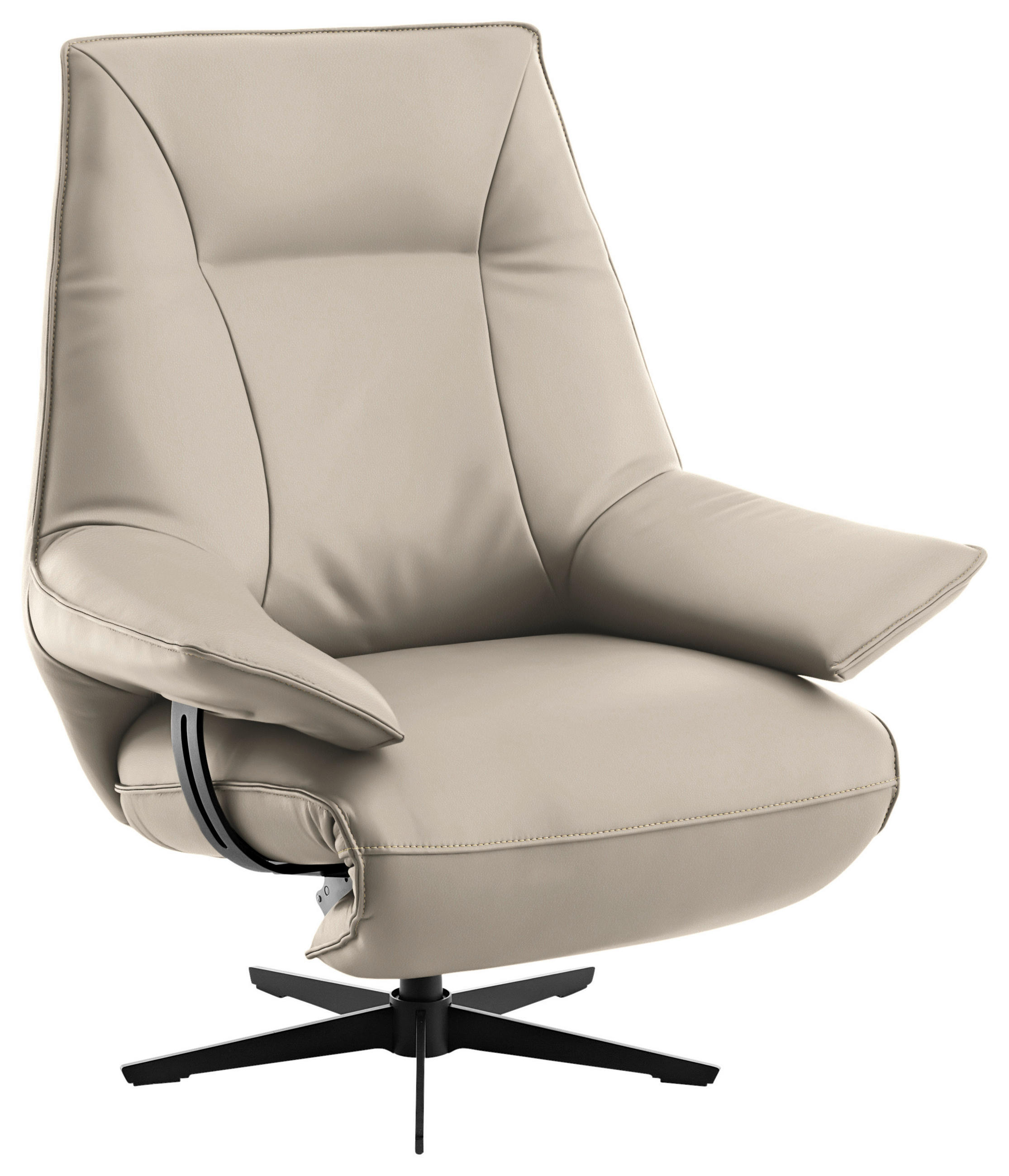 RELAXSESSEL in Leder Ecru  - Ecru/Beige, Design, Leder/Metall (92/79/82cm) - Dieter Knoll