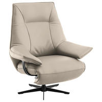 RELAXSESSEL in Leder Ecru  - Ecru/Beige, Design, Leder/Metall (92/79/82cm) - Dieter Knoll