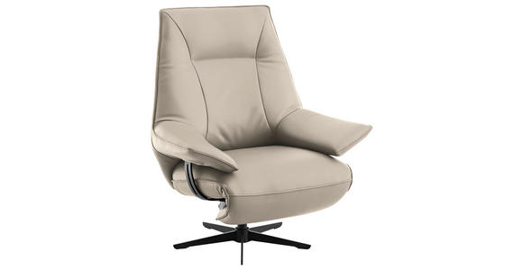 RELAXSESSEL in Leder Ecru  - Ecru/Beige, Design, Leder/Metall (92/79/82cm) - Dieter Knoll