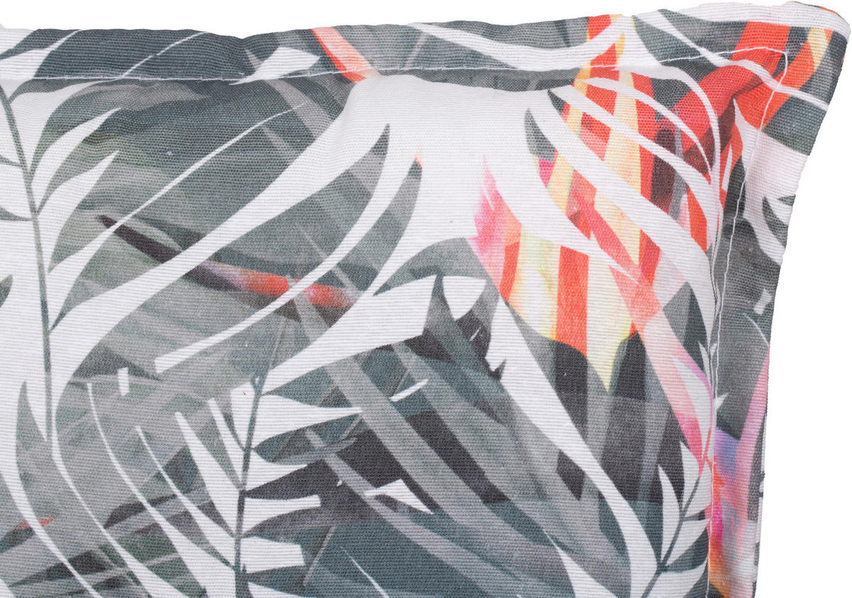 SESSELAUFLAGE Blätter  - Grau, Basics, Textil (118/46/8cm)