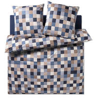 BETTWÄSCHE Mosaic Makosatin 200/220 cm  - Blau/Beige, Basics, Textil (200/220cm) - Joop!