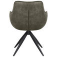 ARMLEHNSTUHL  in Eisen Webstoff, Mikrofaser  - Schwarz/Grau, Design, Textil/Metall (64/86/63cm) - Carryhome