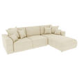 ECKSOFA Beige Cord  - Chromfarben/Beige, KONVENTIONELL, Kunststoff/Textil (293/195cm) - Carryhome