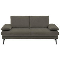 2,5-SITZER in Velours Grau  - Beige/Schwarz, Design, Textil/Metall (196/89/104cm) - Dieter Knoll