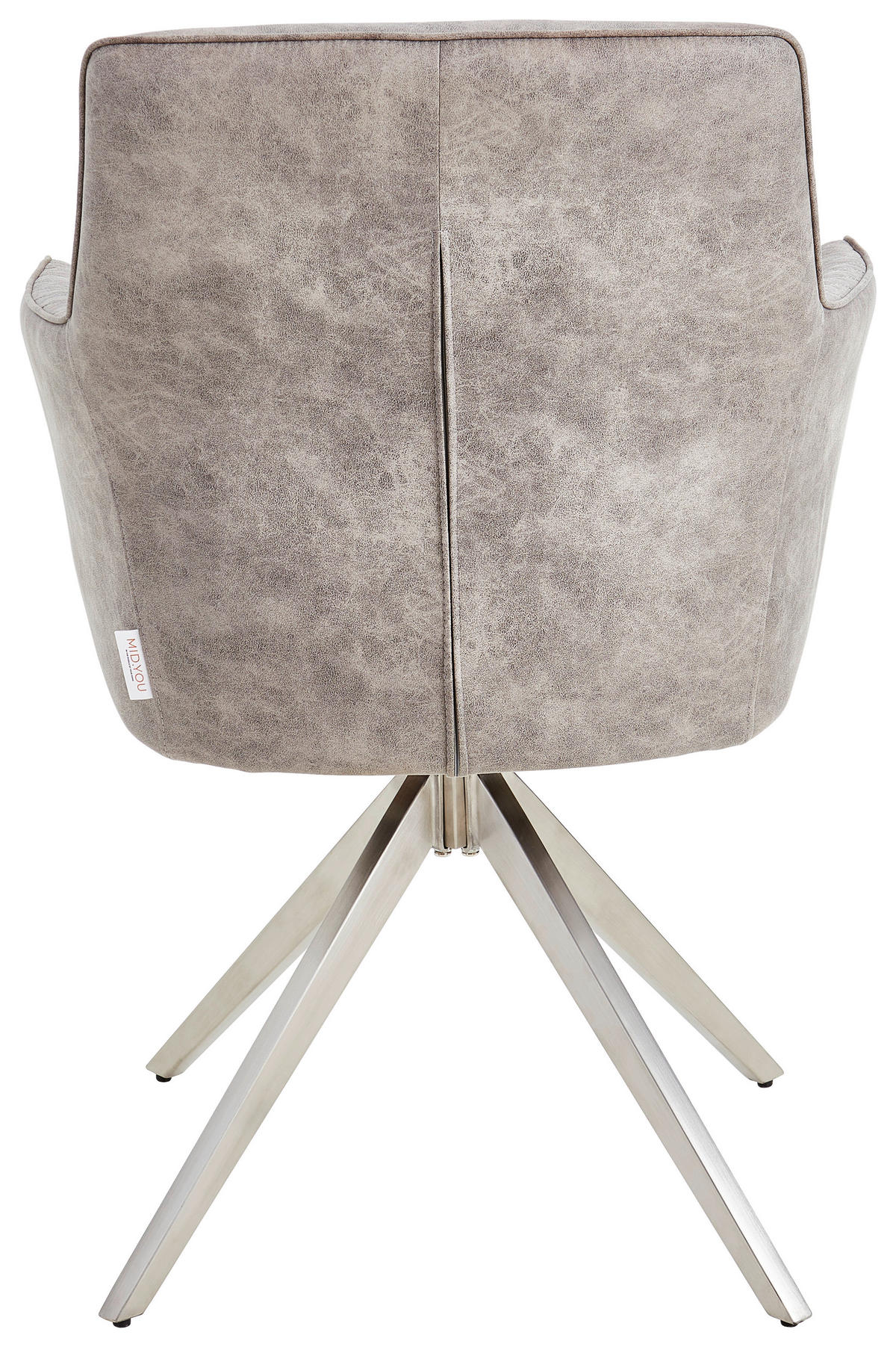 ARMLEHNSTUHL  in Edelstahl Mikrofaser  - Edelstahlfarben/Silberfarben, Basics, Textil/Metall (62/90/63cm) - MID.YOU