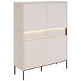 HIGHBOARD  111/150/40 cm 2 Schublade(n)  - Beige/Schwarz, Design, Holzwerkstoff/Metall (111/150/40cm) - Voleo
