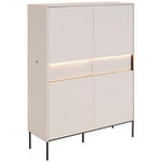HIGHBOARD  111/150/40 cm 2 Schublade(n)  - Beige/Schwarz, Design, Holzwerkstoff/Metall (111/150/40cm) - Voleo