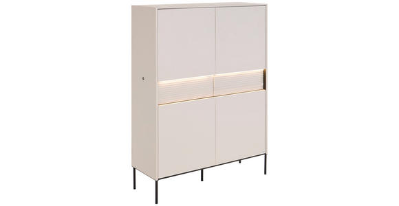 HIGHBOARD  111/150/40 cm 2 Schublade(n)  - Beige/Schwarz, Design, Holzwerkstoff/Metall (111/150/40cm) - Voleo
