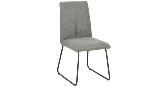 STUHL  Stoffauswahl Leinenoptik  Grau, Schwarz  - Schwarz/Grau, Design, Textil/Metall (48/86/59cm) - Xora