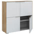 AKTENSCHRANK Eichefarben, Weiß - Eichefarben/Weiß, Design, Glas/Holzwerkstoff (112,6/114/37,2cm) - Voleo