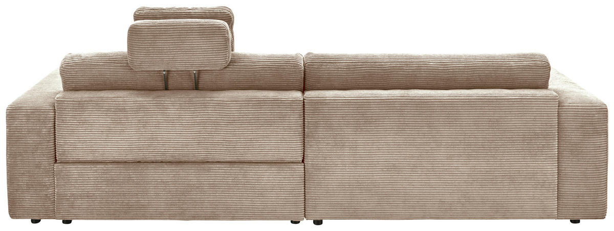 ECKSOFA in Cord Taupe  - Taupe/Schwarz, Design, Kunststoff/Textil (168/296cm) - Pure Home Lifestyle