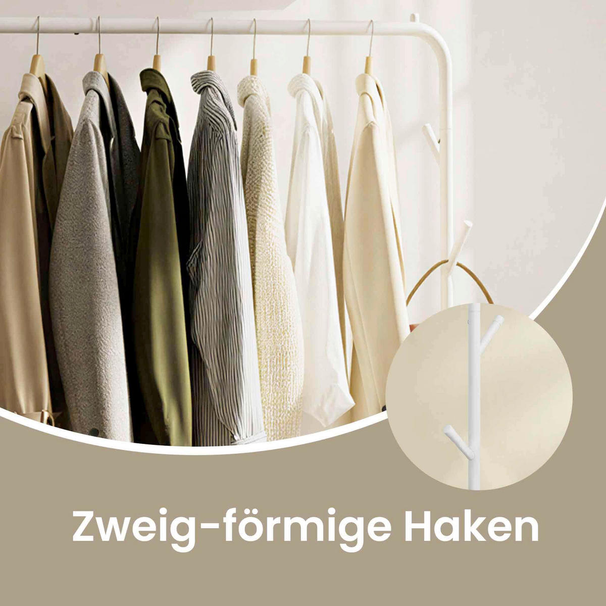 KLEIDERSTÄNDER in Weiß 103,5/155/41 cm   - Weiß, Trend, Kunststoff/Metall (103,5/155/41cm) - Boxxx