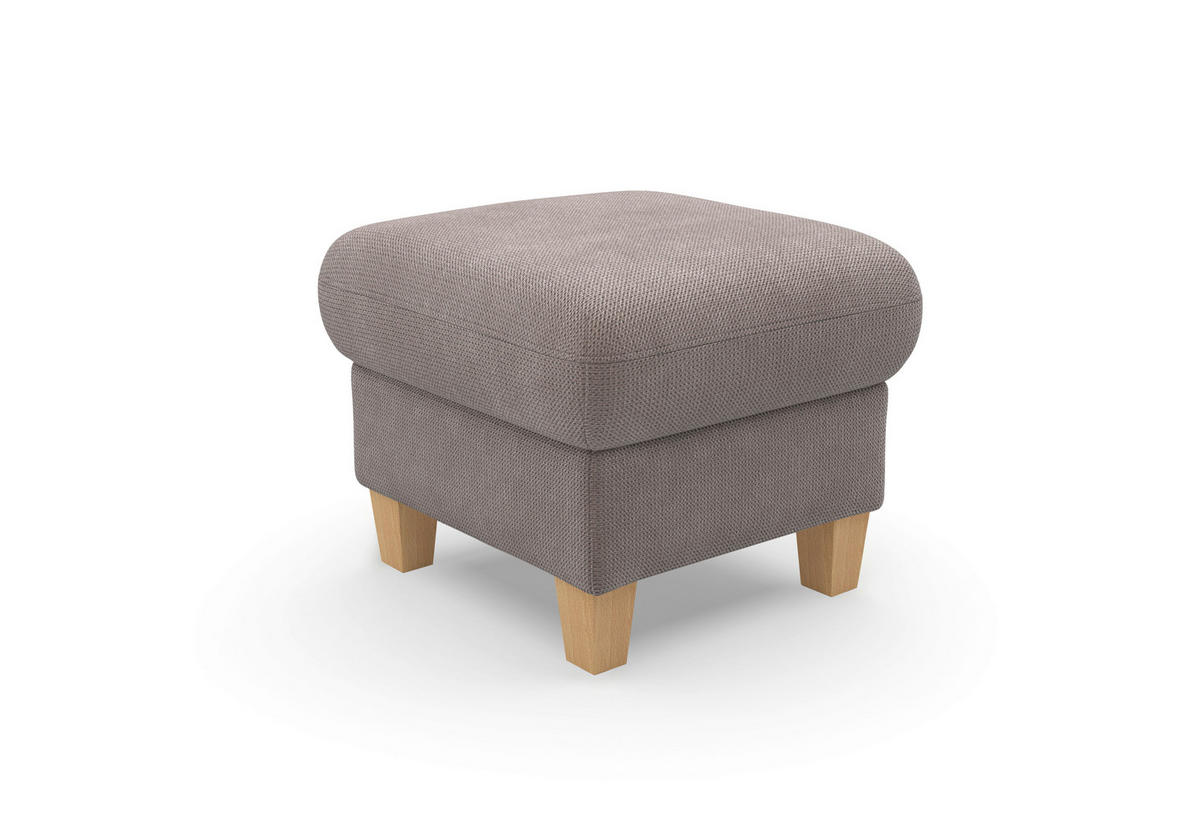 HOCKER GLENDALE E Flachgewebe Taupe  - Taupe/Eichefarben, KONVENTIONELL, Holz/Textil (58/48/58cm) - Sit & More