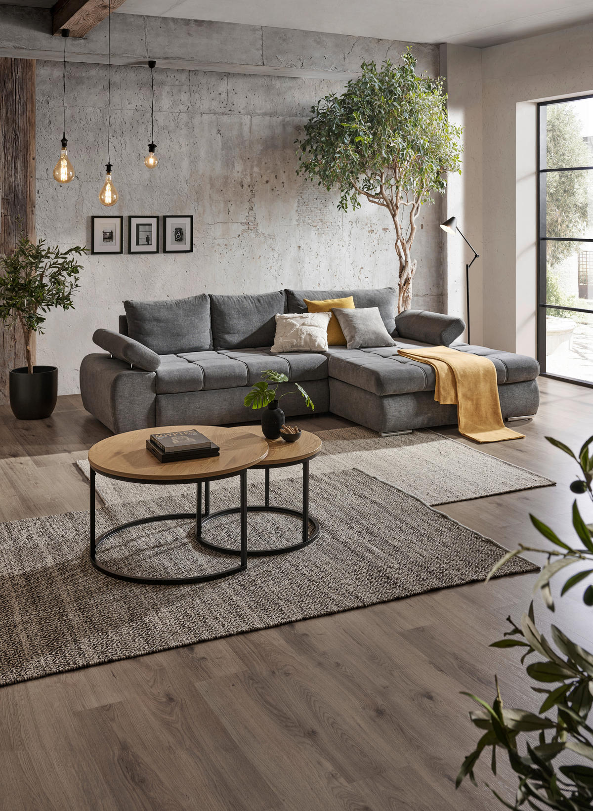 SAROKKANAPÉ textil szürke  - krómszínű/fehér, Design, műanyag/textil (294/173cm) - Carryhome