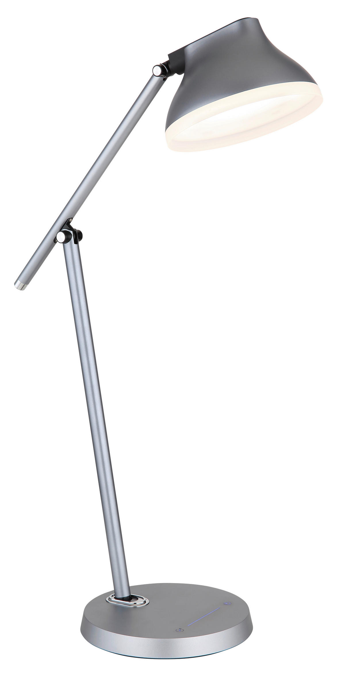 STOLNÍ LED LAMPA, dotykový stmívač, 43,2/17,8/75,8 cm - šedá/opál, Basics, kov/plast (43,2/17,8/75,8cm) - Globo