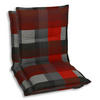 SESSELAUFLAGENSET Karo  - Dunkelgrau/Rot, Basics, Textil (50/7/100cm)