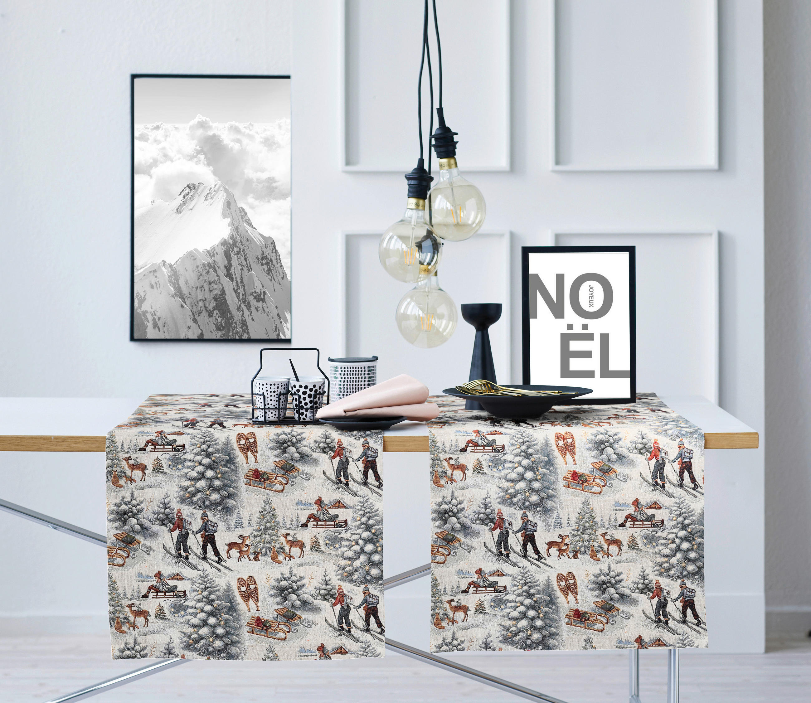 TISCHLÄUFER 48/140 cm  - Hellgrau/Braun, Design, Textil (48/140cm) - Apelt