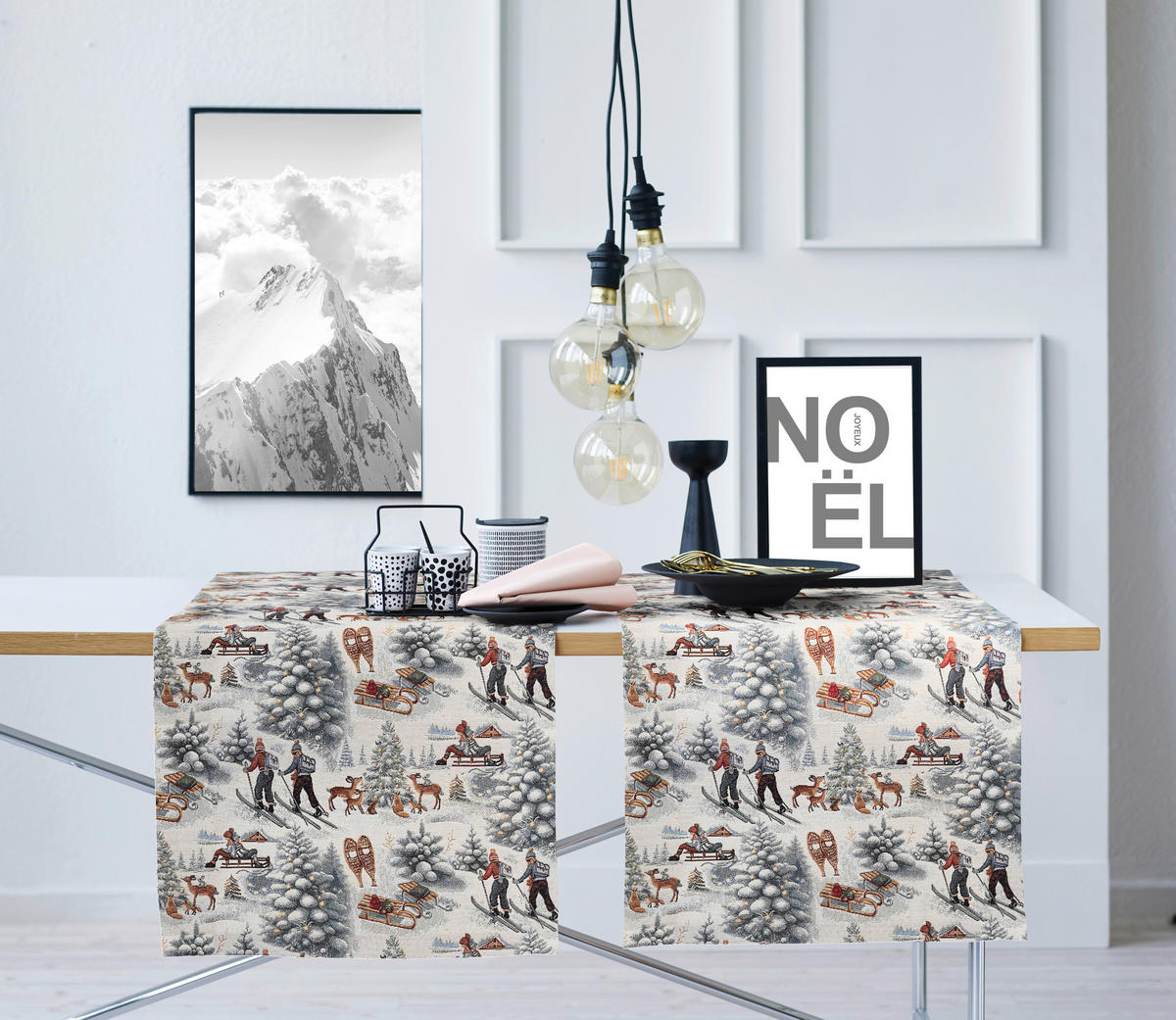 TISCHLÄUFER 48/140 cm  - Hellgrau/Braun, Design, Textil (48/140cm) - Apelt