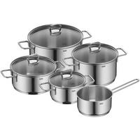 KOCHTOPFSET Alicante 5-teilig  - Edelstahlfarben, Basics, Glas/Metall (29,8/26/52,5cm) - Silit