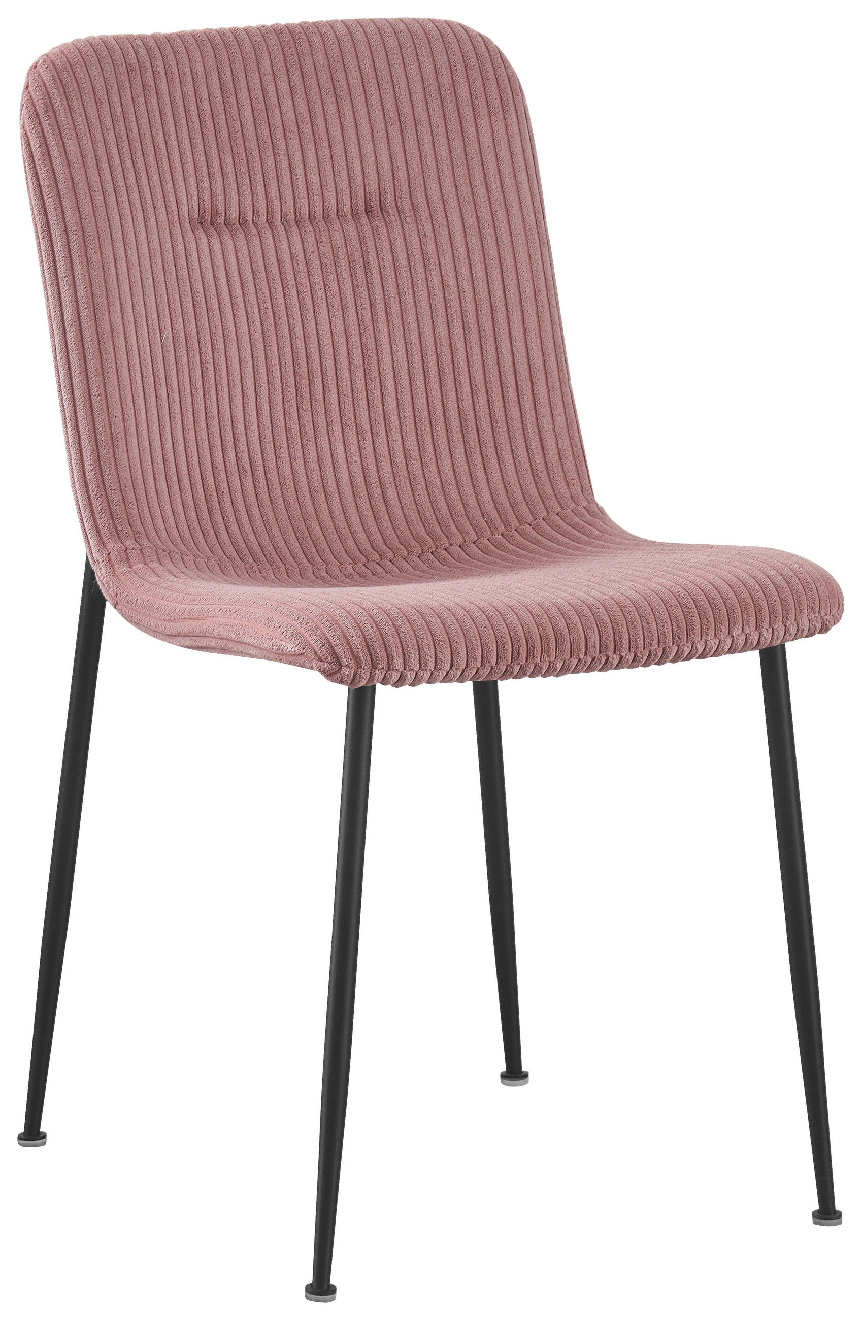 STUHL Cord Rosa  - Schwarz/Rosa, Design, Textil/Metall (43/83/56cm) - Xora