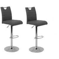 BARHOCKER-SET in Grau  - Chromfarben/Weiß, MODERN, Textil/Metall (38/97-119/50cm) - MID.YOU
